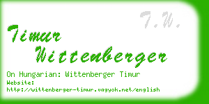 timur wittenberger business card